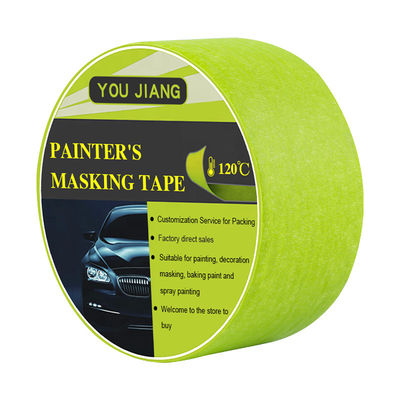 Hoogtemperatuur 120 graden verf verf maskerband waterdicht groen crepe papier 50m