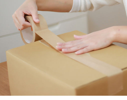 Eco-vriendelijk Bruin Kraft Gum Tape Eenzijdig Kleefmiddel 3 Kleuren Max. Print