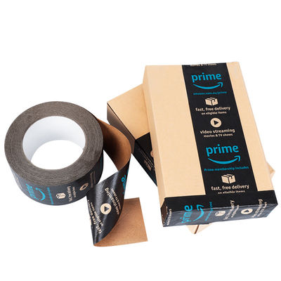 Op maat gedrukt logo Versterkt Bruin Zwart Water Geactiveerd Zelfklevend Fragiel Verpakken Gummig Kraftpapier Tape